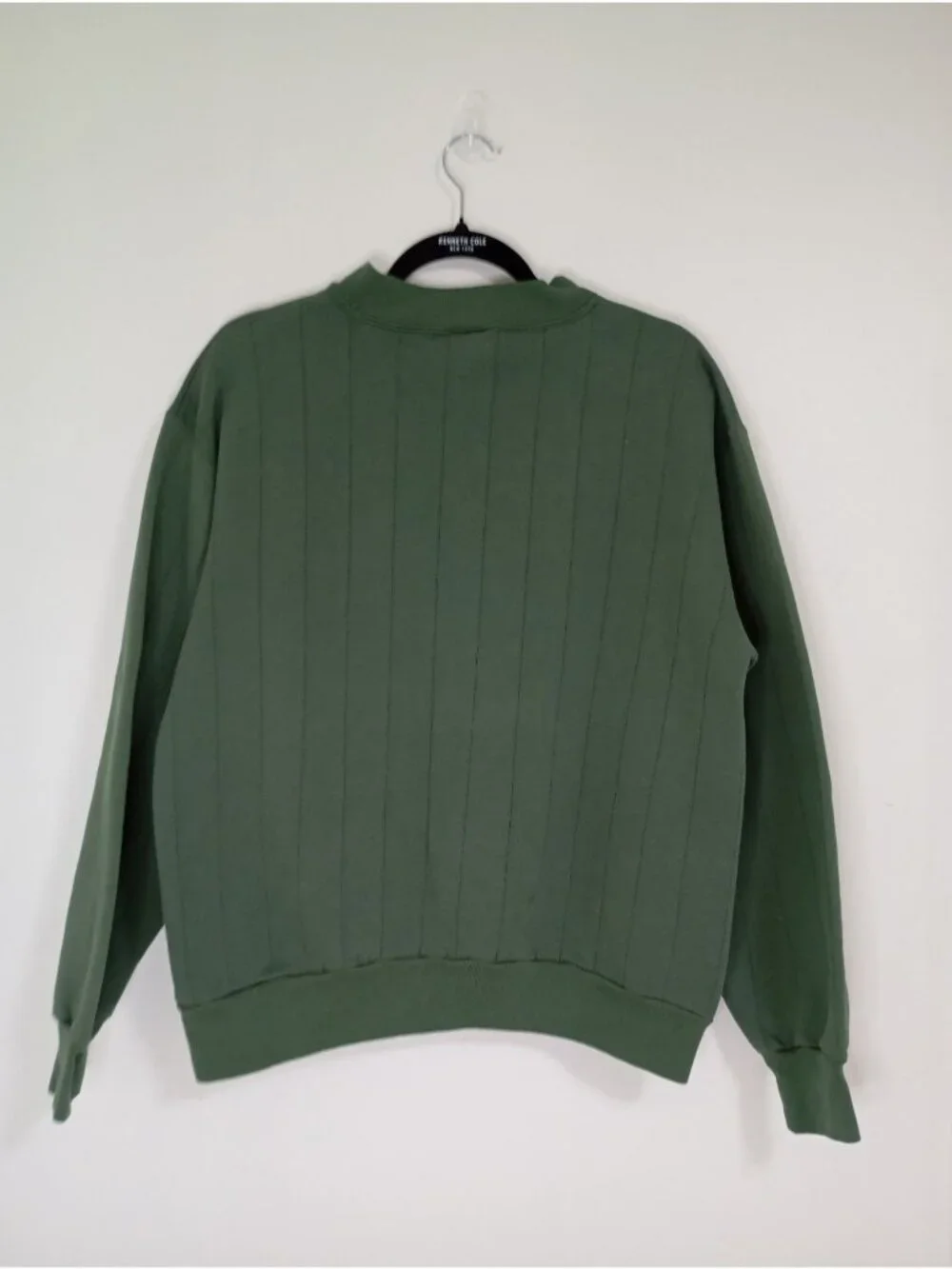 Vintage Jansport Manhattan College Green Sweatshirt Ribbed Crewneck L USA-Made - Picture 8 of 8
